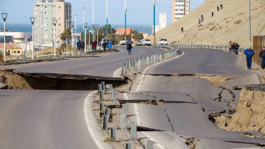 Se desmoronó parte de la Ruta N°3 de Chubut