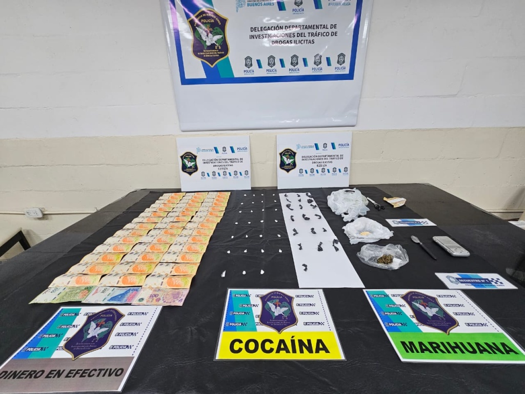 Operativo antidrogas detuvieron a un joven por posesión de cocaína y marihuaba en Ezeiza