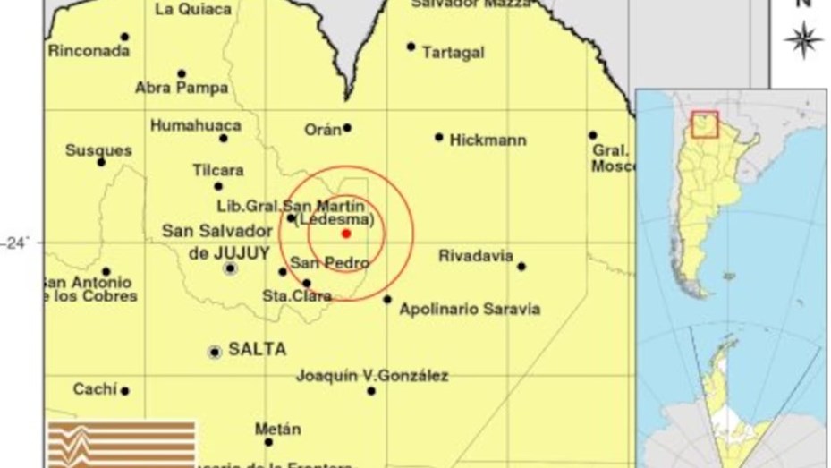 Un fuerte sismo de magnitud 4.8 sacudió Jujuy y Salta