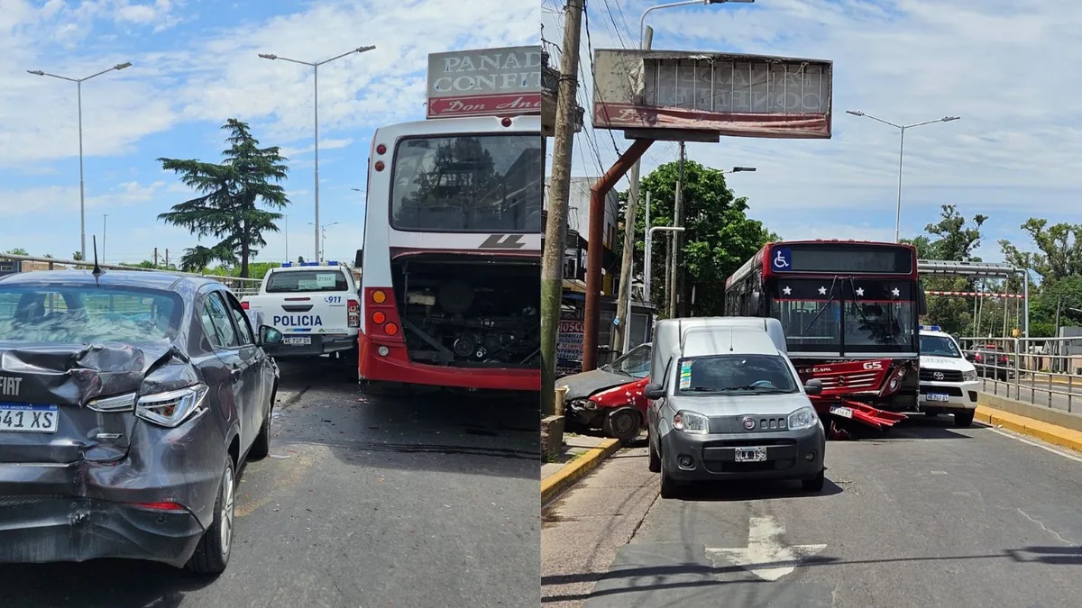 Choque múltiple en Esteban Echeverría: un 306 chocó contra tres autos y un patrullero