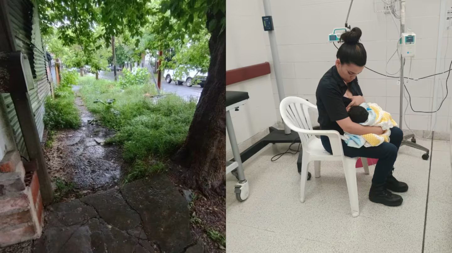 Abandonaron a un bebé de pocos días en medio del temporal: un ciclista lo encontró y una policía lo amamantó en La Plata