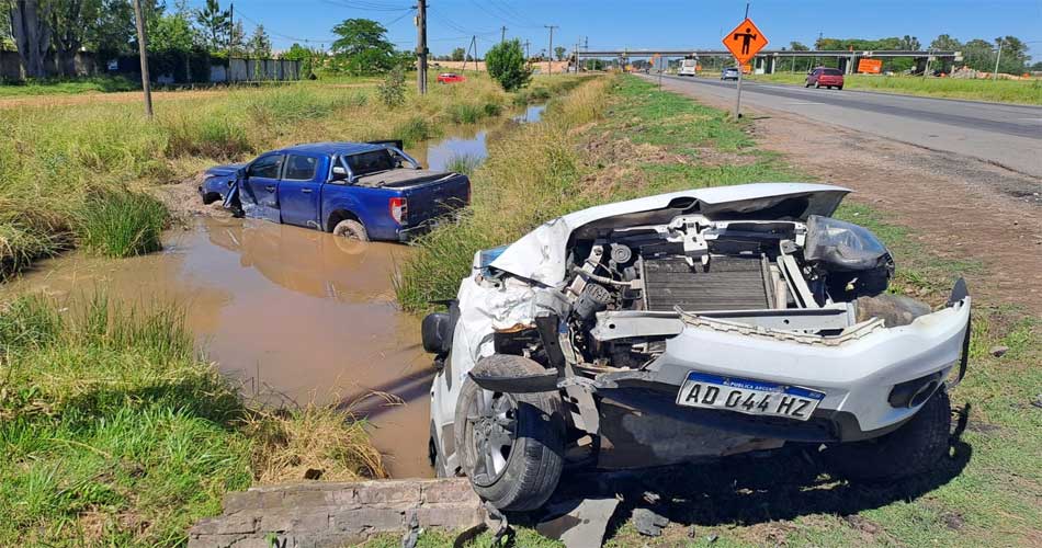 Choque y despiste en Ruta 205, frente al barrio Los Nogales en Cañuelas