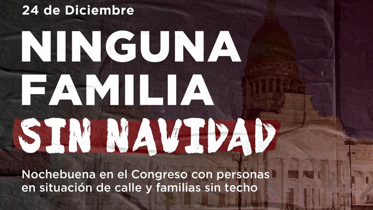 Organizaciones sociales ofrecerán una cena solidaria en la Plaza Congreso por la Nochebuena