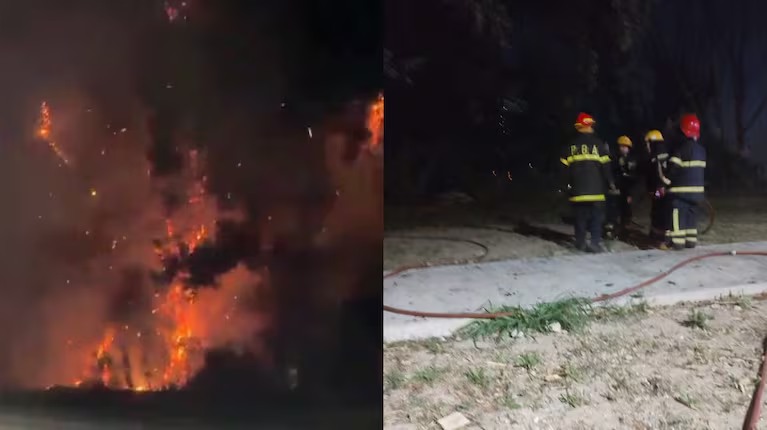 Voraz incendio en Ezeiza: el fuego arrasó con una plantación de trigo cerca del Aeropuerto y el Centro Atómico