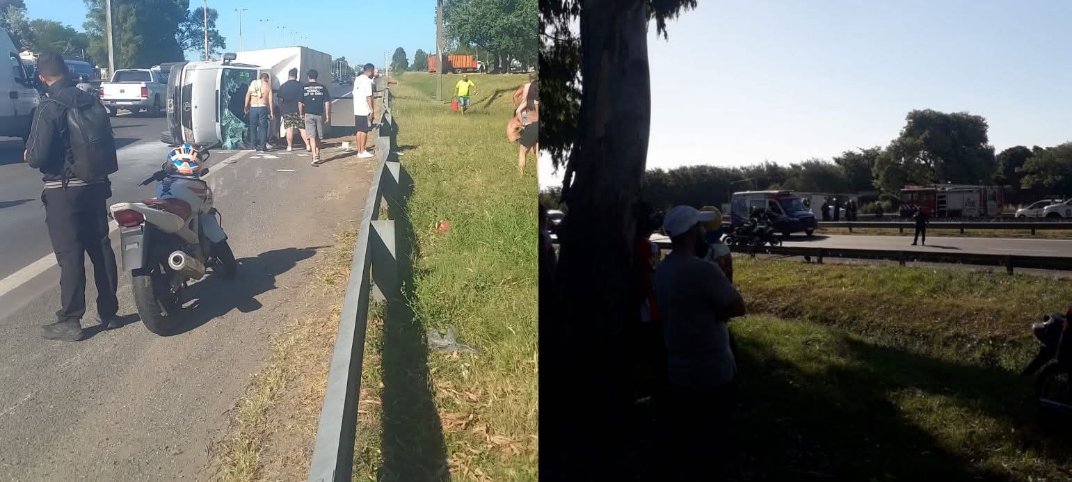 Choque de dos camiones en la Autopista Ezeiza-Cañuelas: una persona herida