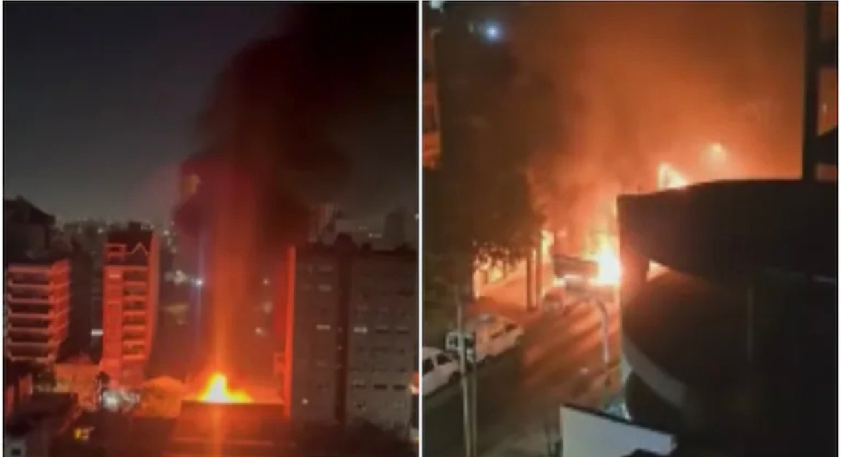 Impactante explosión y posterior incendio en el centro de Lanús