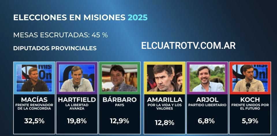 Elecciones en Misiones | Los primeros cómputos oficiales del escrutinio le dan una amplia victoria al Frente Renovador