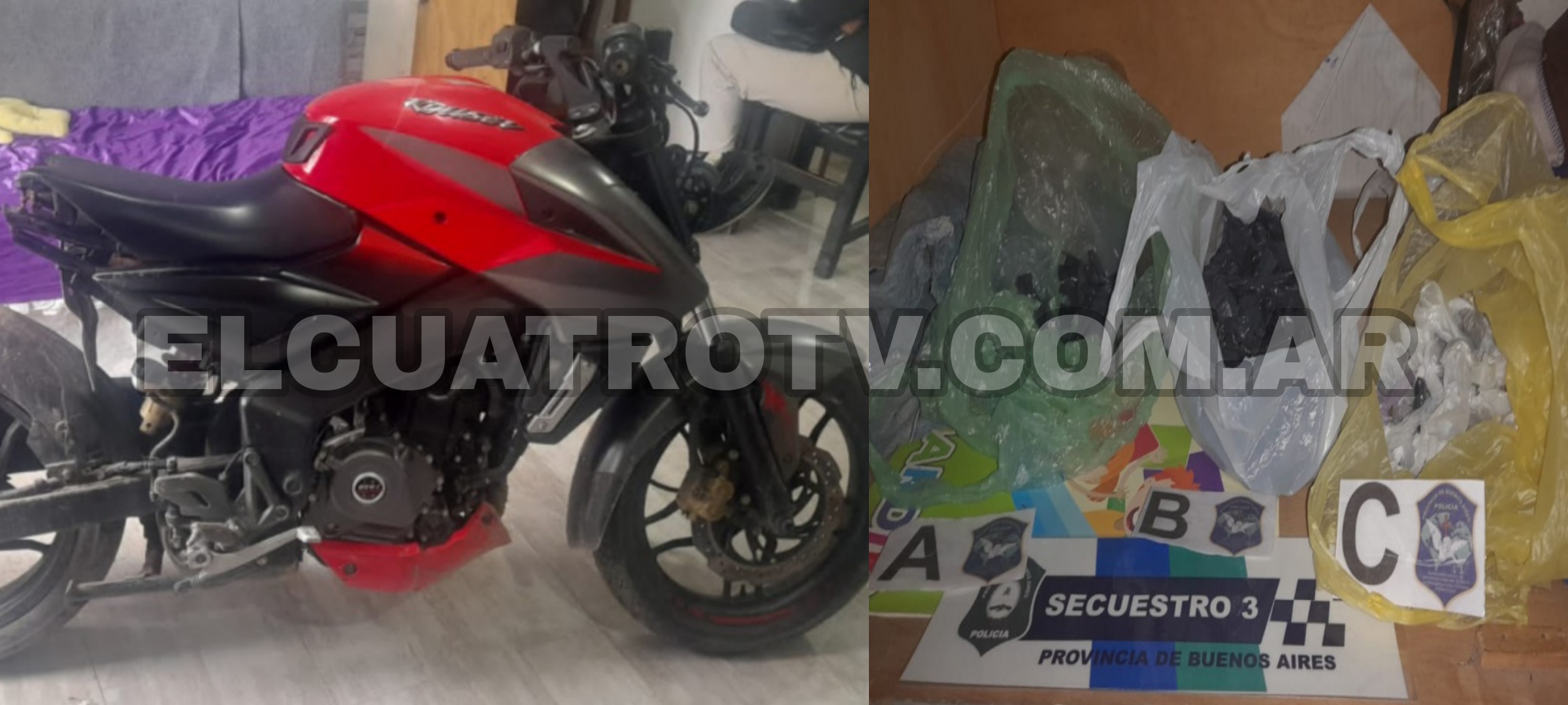 Fuerte operativo incautaron cocaína y motos robada en Ezeiza