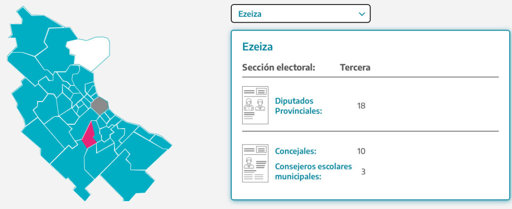 Ezeiza forma parte de la tercera sección electoral
