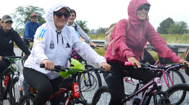 A pesar de la lluvia, se realizó la 42 bicicleteada a Luján